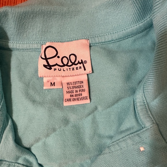 Lilly Pulitzer Turquoise Polo Size M - Picture 3 of 3